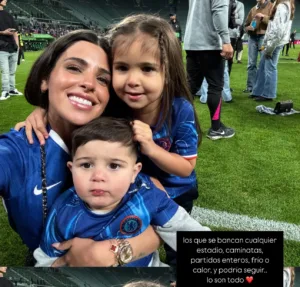 Valentina Cervantes y sus hijos celebran el triunfo de Enzo Fernández con el Chelsea