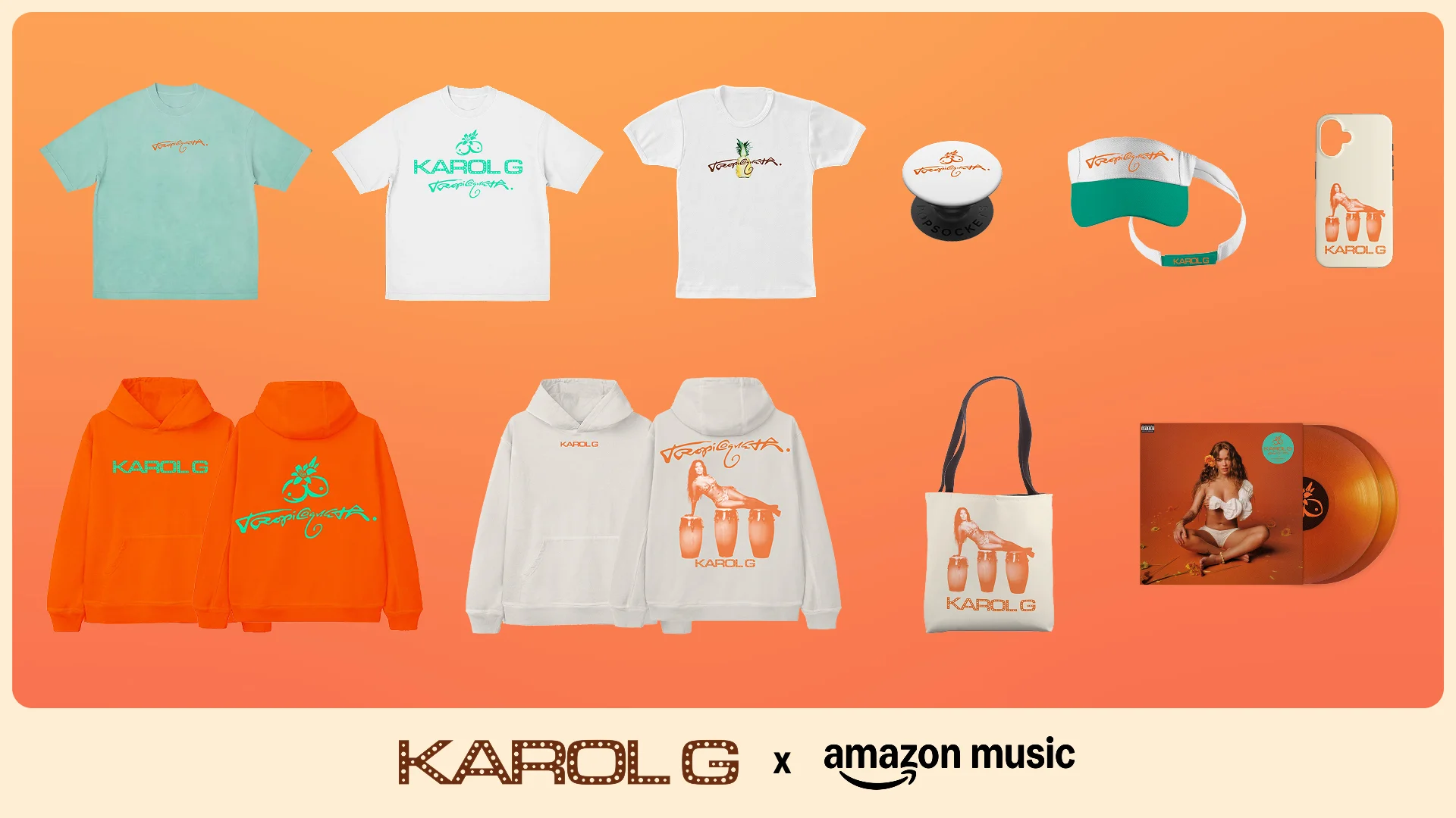 Karol G lanza merch exclusiva de 'Tropicoqueta' con Amazon Music