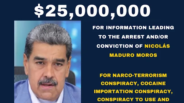 DEA ofrece $25 millones por la captura de Maduro